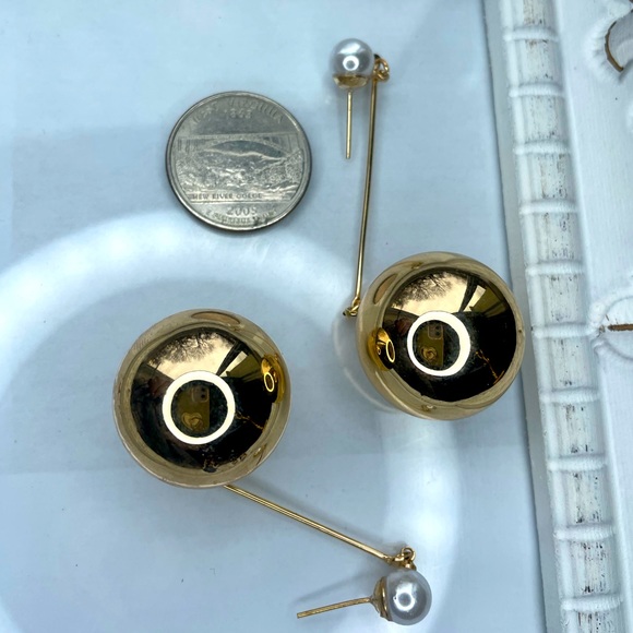 New ~ Gold Glass Bubbles Earrings - Picture 7 of 7